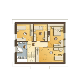 Poddasze projektu - Emma z garażem 1-st. [A]