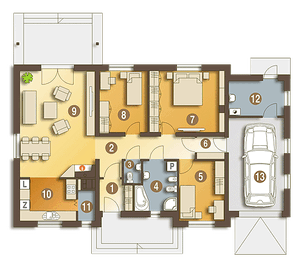 Parter projektu - Julek PS z garażem 1-st. [A]