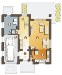 Parter projektu - Kornelia II z garażem 1-st. [A]