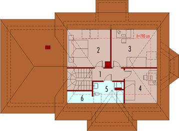Projekt domu Celesta G2 - rzut poddasza, dom liczy 4 pokoje, 2 łazienki i wc