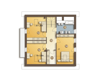 Poddasze projektu - Nowinka III z garażem 1-st. [A]