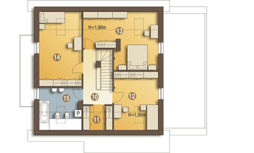 Poddasze projektu - Nowinka IV z garażem i wiatą [A1]