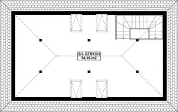 Poddasze projektu - G240 - Budynek garażowo - gospodarczy