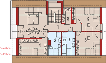 Poddasze projektu - E6 G1 (wersja B) economic