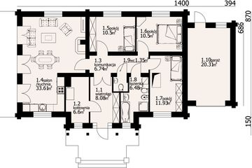 Parter projektu - Chmielów 3 dw z garażem