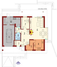 Projekt domu Pablo G1 bianco - rzut parteru, dom liczy 5 pokoje, 3 łazienki i wc