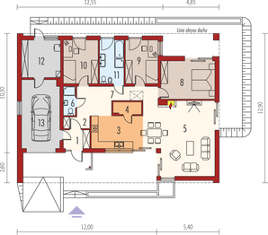 Parter projektu - Marlon IV G1 (z wejściem od południa)