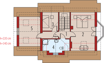 Poddasze projektu - Megi G1 (z piwnicą)