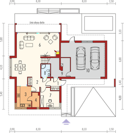 Projekt domu Leonardo G2 - rzut parteru, dom liczy 6 pokoje, 3 łazienki i wc