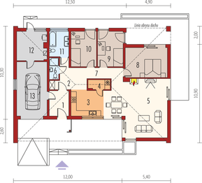 Parter projektu - Marlon II G1 (z wejściem od południa)