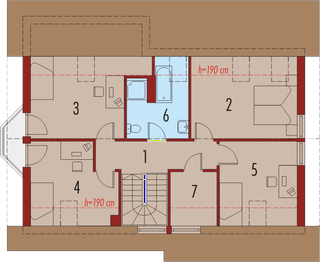 Projekt domu Demi G1 (wersja A) - rzut poddasza, dom liczy 4 pokoje, 2 łazienki i wc