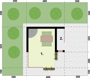 Projekt altany G331 - rzut parteru, dom liczy 0 pokoje, 0 łazienki i wc