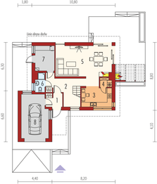 Projekt domu Tobiasz G1 energo - rzut parteru, dom liczy 3 pokoje, 2 łazienki i wc
