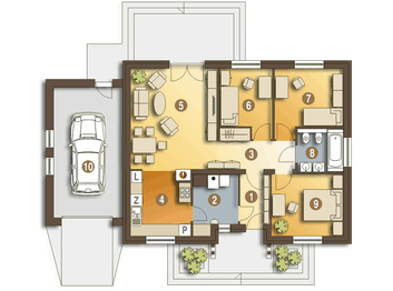 Parter projektu - Ares z garażem 1-st. [A]