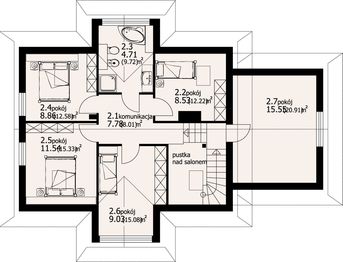 Poddasze projektu - Dom Podhalański dw-01