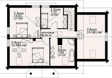 Poddasze projektu - Cisna 5g dw