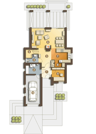 Parter projektu - Modest z garażem 1-st. [A]