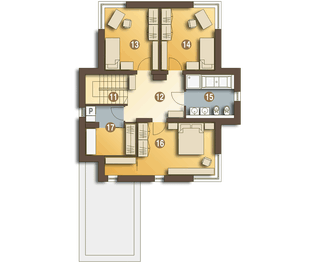 Piętro 1 projektu - Modest z garażem 1-st. [A]