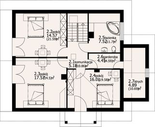 Poddasze projektu - Osina duża 51dw