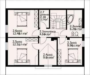 Poddasze projektu - Dom mazurski dw-01