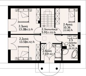 Poddasze projektu - Jaworze p-01