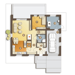 Parter projektu - Bernikla II z garażem 1-st. [A]