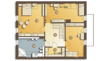 Poddasze projektu - Bernikla II z garażem 1-st. [A]
