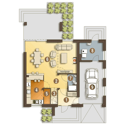 Parter projektu - Emma trend z garażem 1-st. [A]
