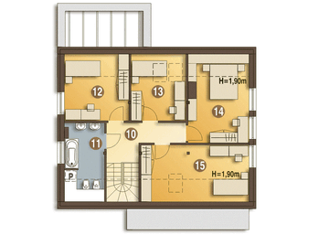 Poddasze projektu - Emma trend z garażem 1-st. [A]