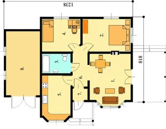 Parter projektu - Mały z garażem drewniany