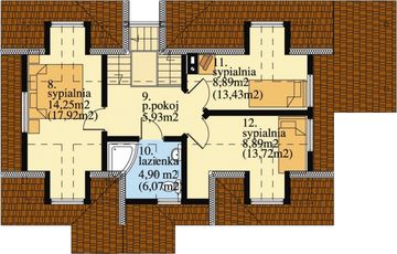 Poddasze projektu - Na wąską działkę drewniany
