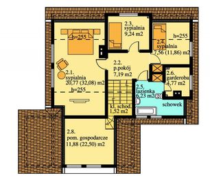 Poddasze projektu - 169 DL drewniany