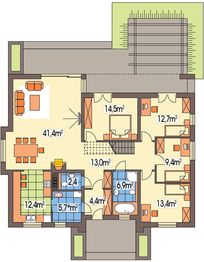 Parter projektu - TYTUS 2 wersja C paliwo stałe z poddaszem, bez garażu