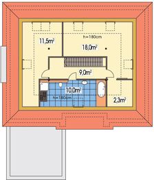 Poddasze projektu - Tytus 2 wersja D paliwo stałe z poddaszem, podwójny garaż