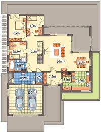 Parter projektu - Montana 1A 2-garaże