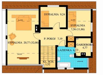 Poddasze projektu - 129 DL drewniany