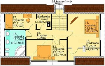 Poddasze projektu - Katarzyna drewniany
