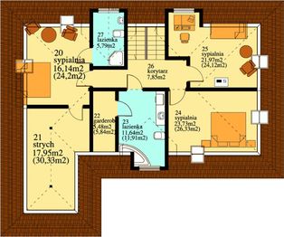 Poddasze projektu - Aneta drewniany