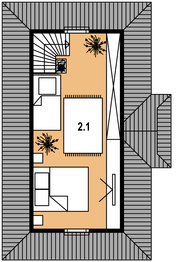 Poddasze projektu - LEG-1 Dom polna z bali
