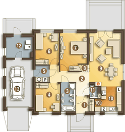 Parter projektu - Rafi z garażem 1-st. [A]