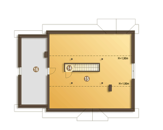 Poddasze projektu - Rafi z garażem 1-st. [A]