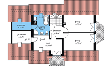 Poddasze projektu - BW-03 z balkonem frontowym