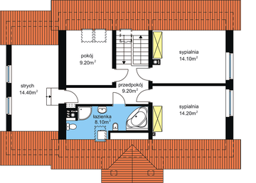 Poddasze projektu - BW-20 wariant 1, energooszczędny
