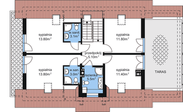 Poddasze projektu - BW-24 z garażem