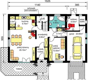 Parter projektu - BW-44 z frontem południowym
