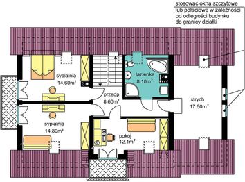 Poddasze projektu - BW-44 z frontem południowym