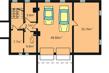 Piwnica projektu - D2-2.12a dwurodzinny