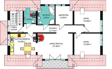Poddasze projektu - D2-2.12a dwurodzinny
