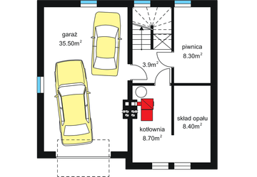 Piwnica projektu - W-7.12a podpiwniczony