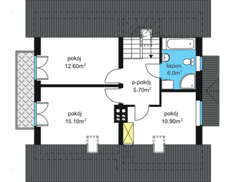 Poddasze projektu - W-7.12a podpiwniczony